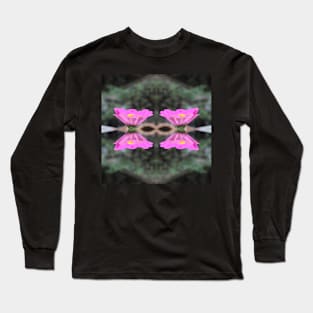 Zinnia Flower Butterfly Kaleidoscope Pattern (Seamless) 10 Long Sleeve T-Shirt